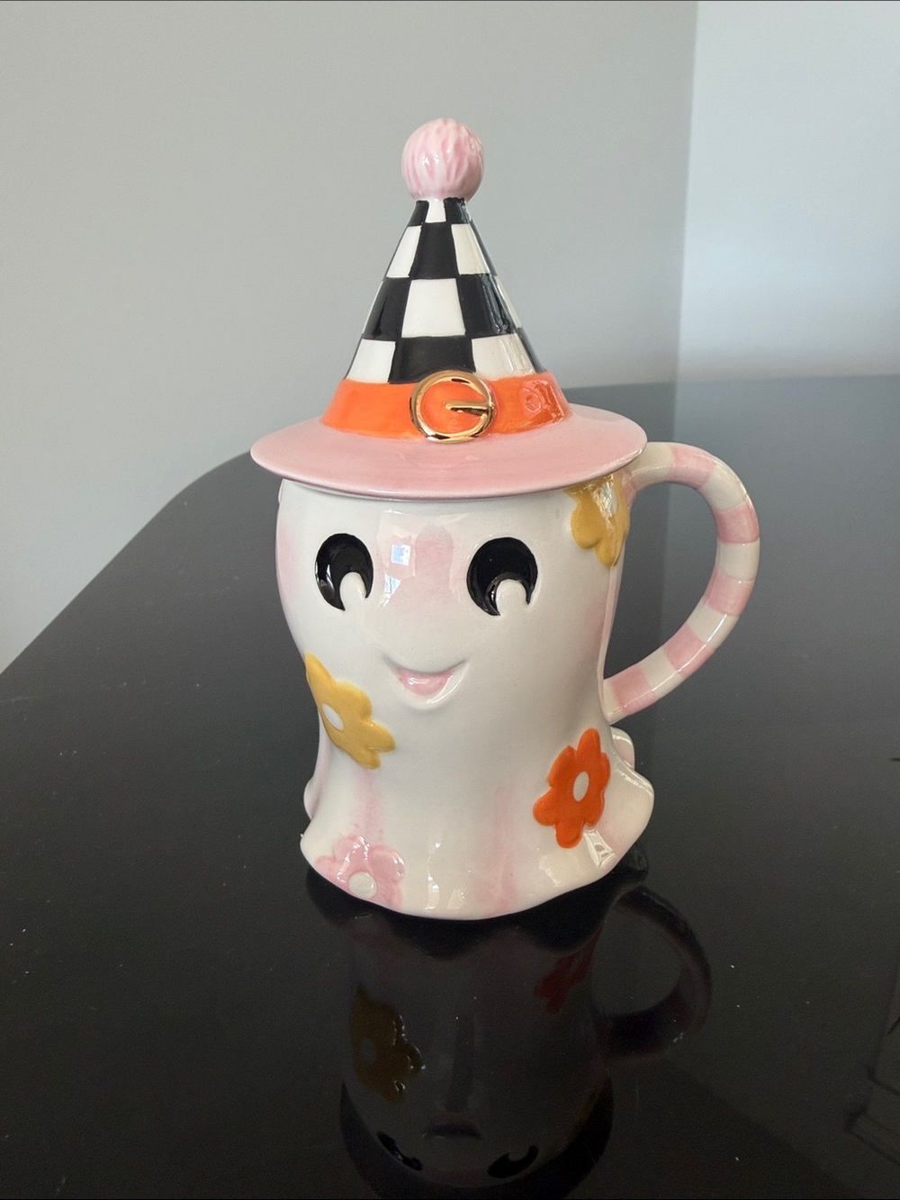 MacKenzie -Childs Hocus Pocus Ceramic Lidded Mug